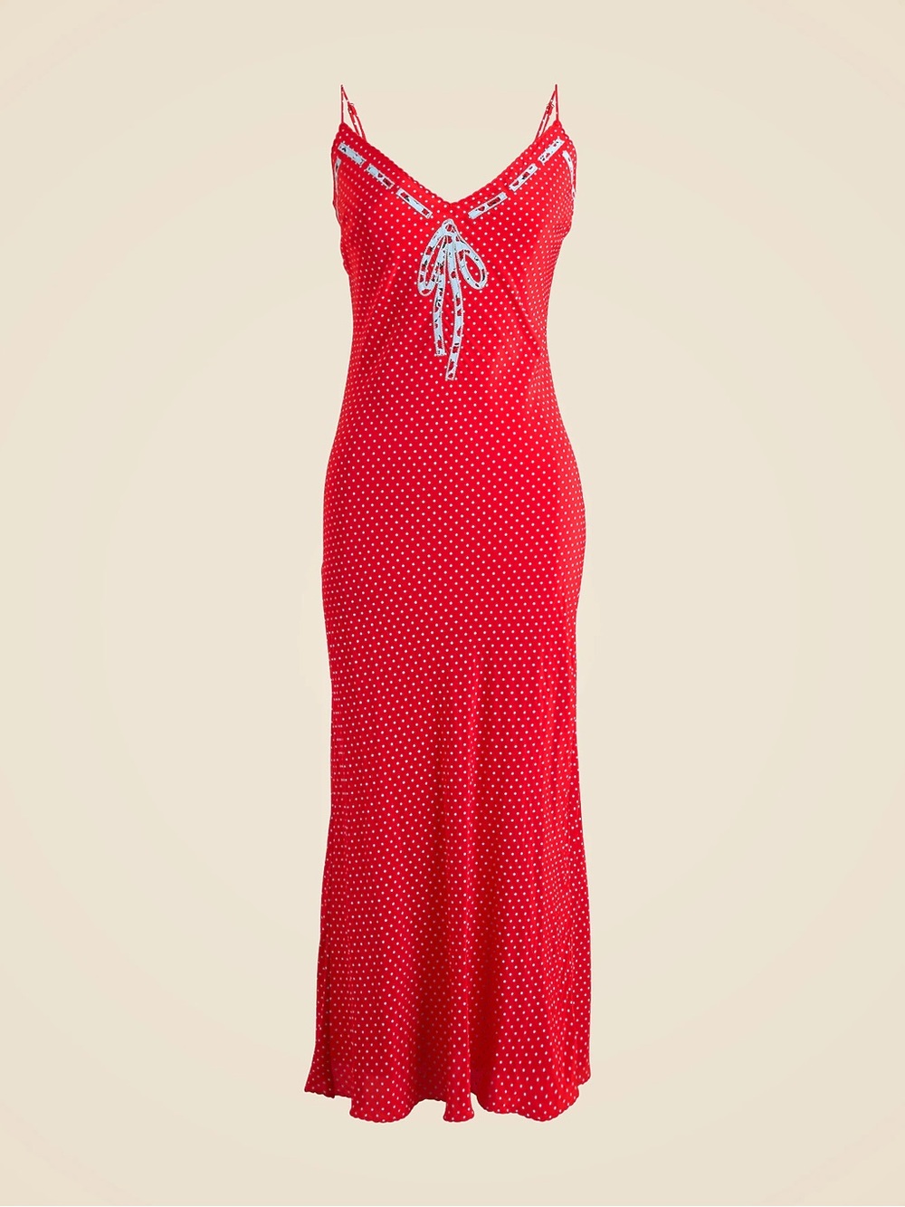 Rouje x J. Crew Swoon Slip Dress in Red Polka Size 18